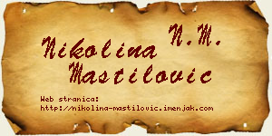 Nikolina Mastilović vizit kartica
